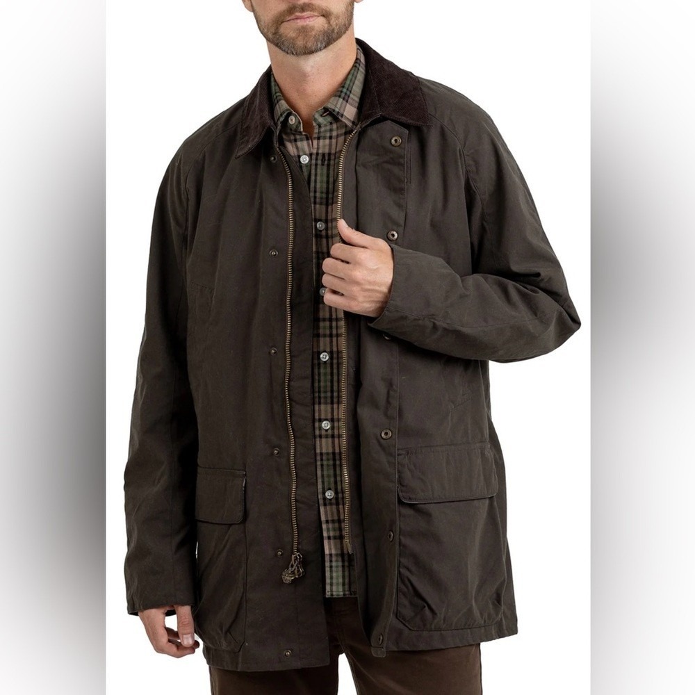 Rainforest Lux Coated Cotton All Weather Explorer Jacket Men's Size Large Brown